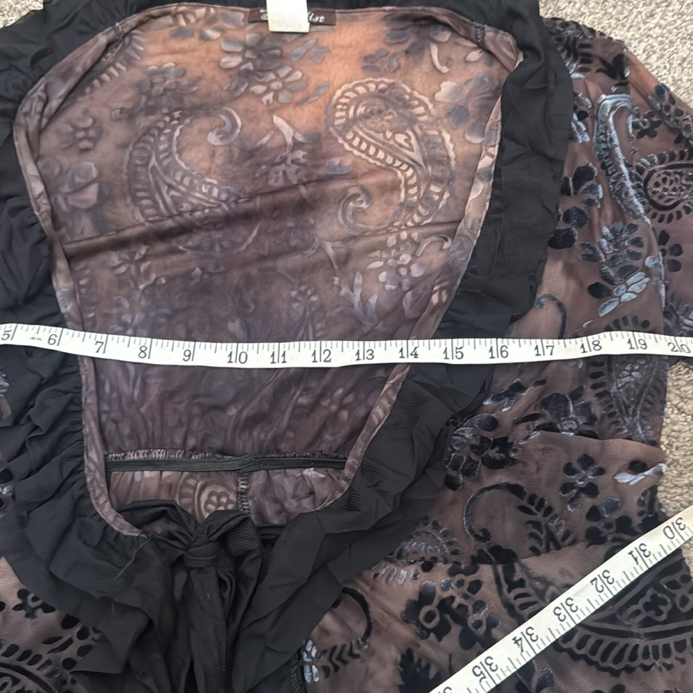 Sheer Black Floral Lace see measurement pics - Picture 7 of 8
